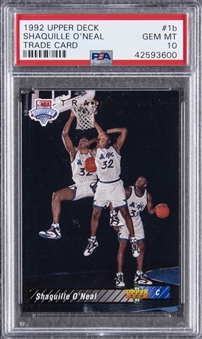 1992-93 Upper Deck #1b Shaquille ONeal Rookie Card - PSA GEM MT 10